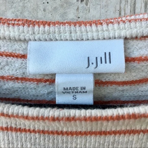 J. Jill Crew Neck Striped Cotton Long Sleeve Top S - Picture 4 of 4